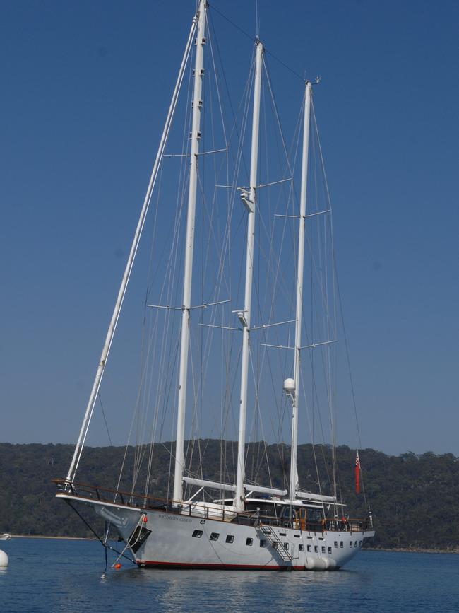 The yacht Southern Cloud in Pittwater, Northern Beaches.