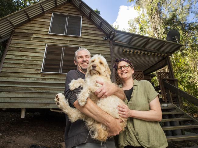 Couple Andy Morgan and Ulrica Trulsson from Brisbane enjoying their stay at Bellbird Studio west of Kenilworth. Picture: Lachie Millard