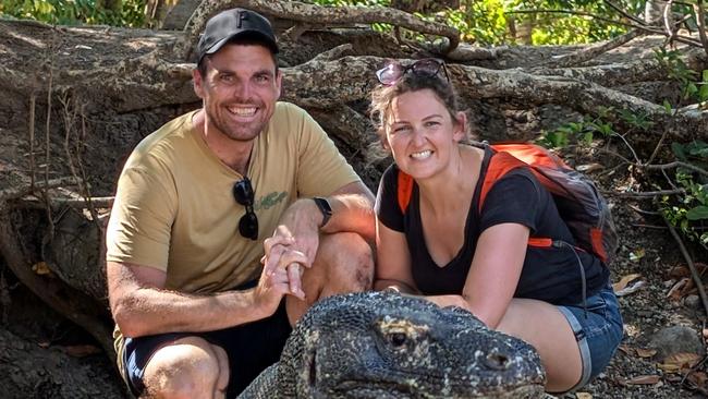 Schoolteacher Josh Dunn and his long-time partner Kate Marwood have opted not to have children, instead love to travel. The couple is pictured here in Deadvlei, Namibia. Picture: Supplied