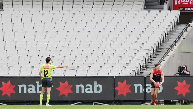 The AFL is pushing for fans to return to stands. Picture: Michael Klein