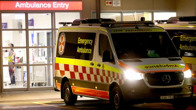 Ambulances pictured outside St Vincent's Hospital in Sydney’s Darlinghurst. Picture: Damian Shaw