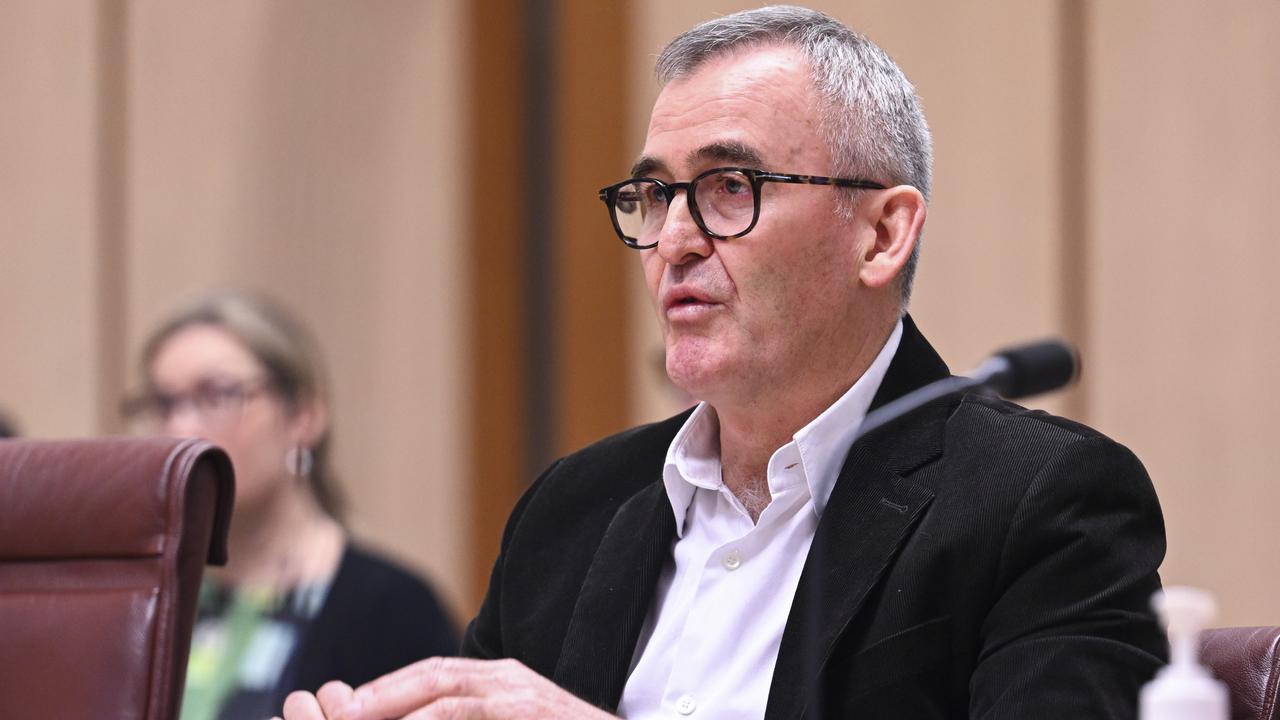 Mr Banducci appears before the Senate Select Committee on Supermarket Prices at Parliament House in Canberra. Picture: NCA NewsWire / Martin Ollman