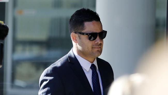 Former NRL player Jarryd Hayne at Newcastle court last year (AAP Image/Darren Pateman)