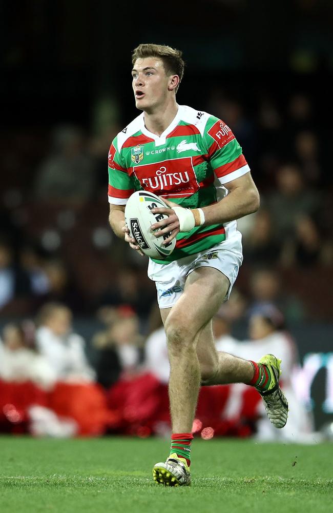 The Rabbitohs winger says he’s closing in on 200cm. Picture: Mark Kolbe