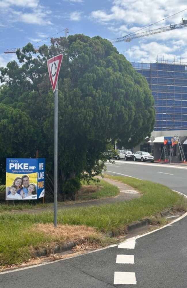 A Henry Pike sign on a roundabout in Cleveland this week. Picture: Contributed