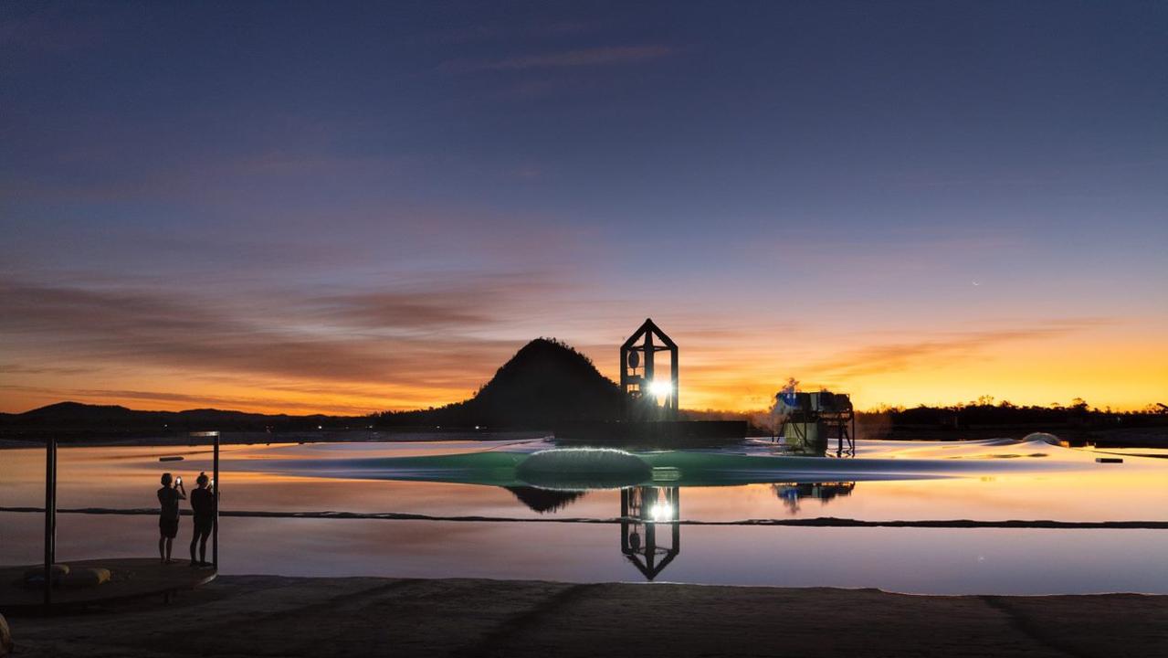 Surf Lakes at sunset.