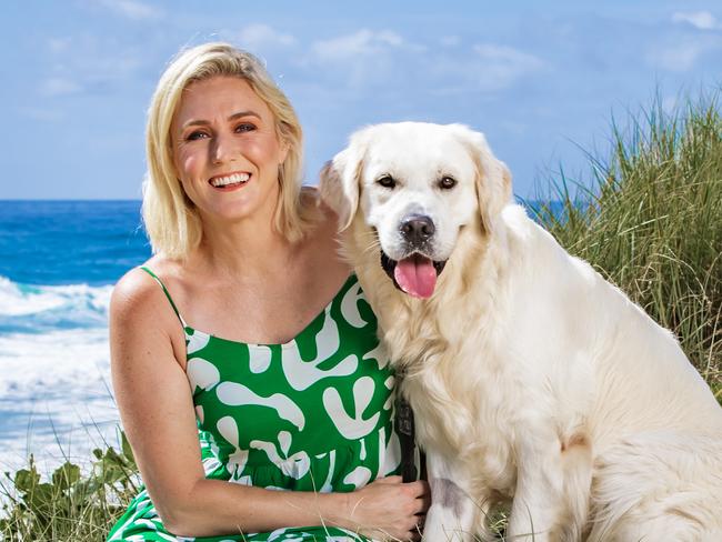 ** WEEKEND PAPERS ** Sally Pearson opens up about the end of Channel 7 Gold Coast news and her exciting new gig. Sally Pearson pictured with her pooch Max on the Gold Coast.Picture: Nigel Hallett