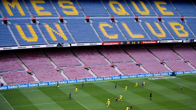 During their protest, La Liga officials made them play home games in front of an empty stadium. Picture: Getty Images