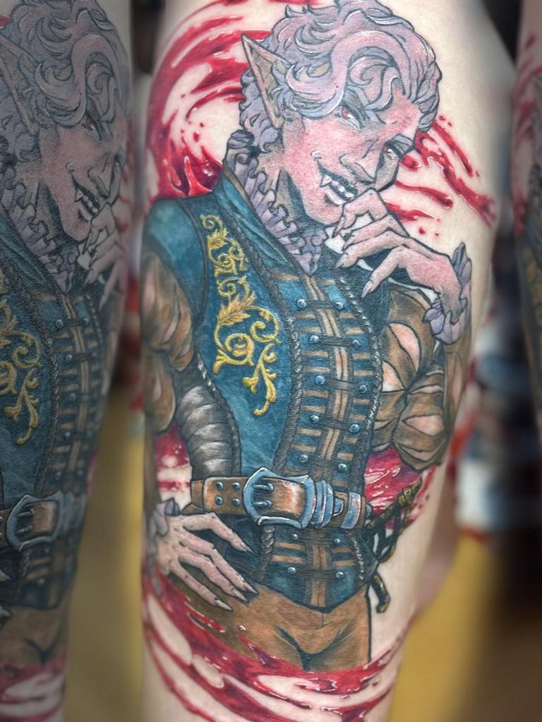 Avery Andruszkiewicz's tattoos are bold and colourful. Picture: Supplied