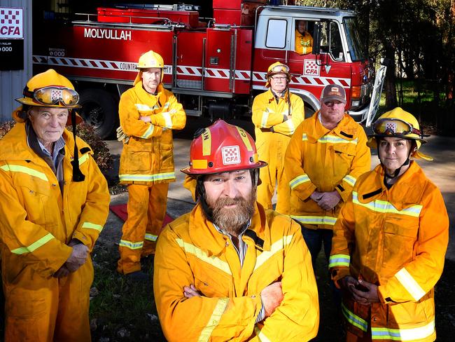 Molyullah CFA captain Campbell Griffin (front) says he will resign if the EBA is passed. Picture: Nicole Garmston