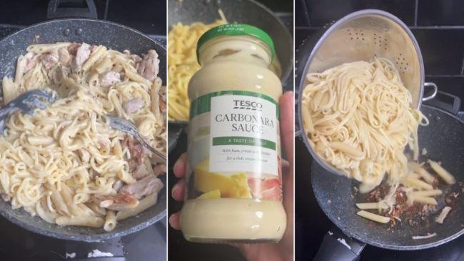 Not everyone was a fan of dinner from a jar. Images: TikTok / @emma_lou_