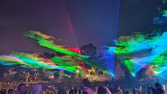 A display mimicking the Northern Lights in Werribee as part of the LIT Festival. Picture: Conrad, Austin and Billy