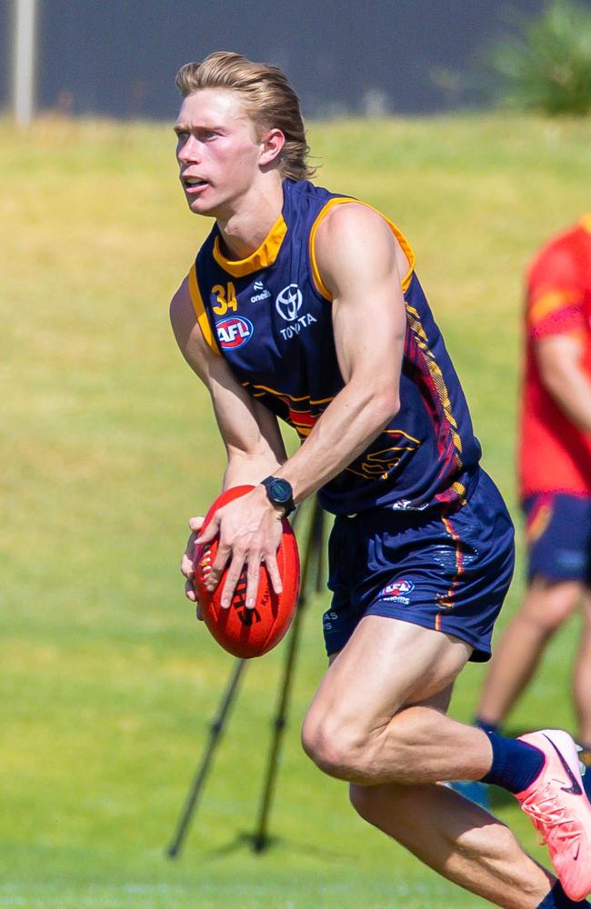 Sid Draper during the Crows' pre-season training session at West Lakes on December 2. Picture: Adelaide FC/Zac Standish