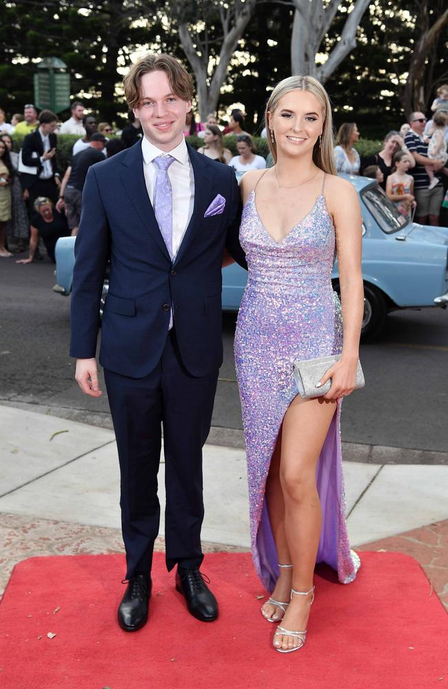 Matthew Warfield and Millie Flanagan at Centenary Heights State High School formal. Picture; Patrick Woods.