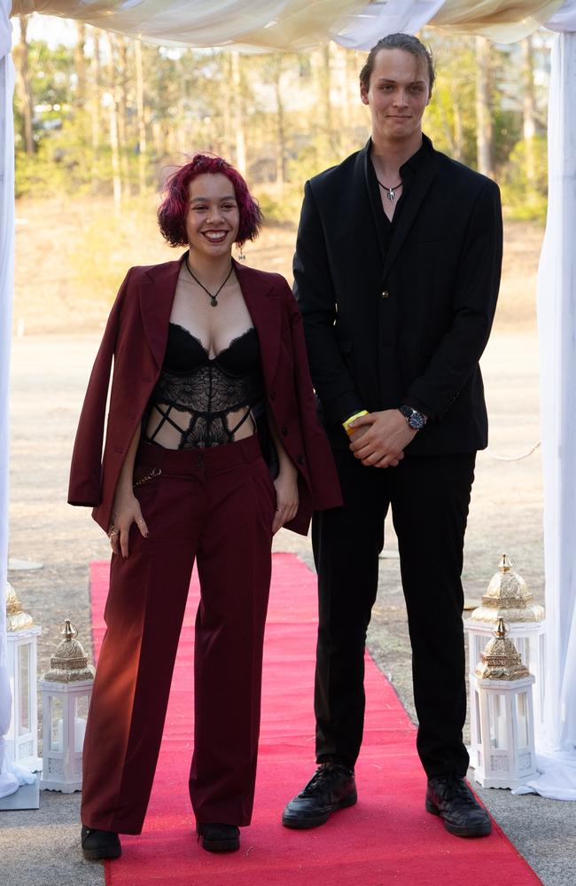 Eboni Van Rooyen and Ben Strathearn arrive at the Gympie State High School formal 2023. November 16, 2023. Picture: Christine Schindler