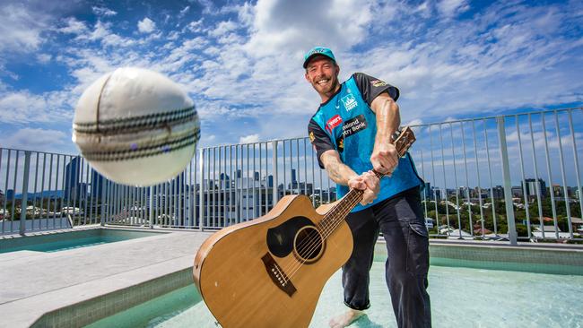 Brisbane Heat player will show his musical side as he auditions for Australia Idol. Picture: Nigel Hallett