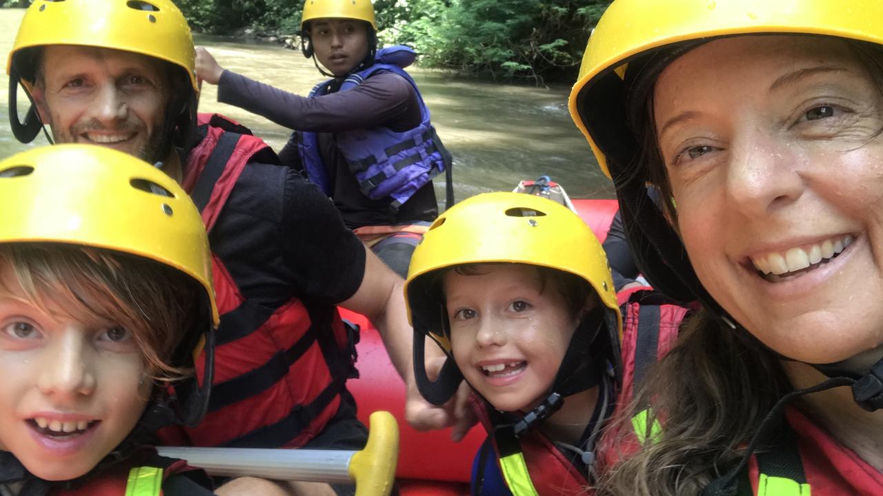 Phil King enjoying the adventures in Bali with his family. Picture: Supplied