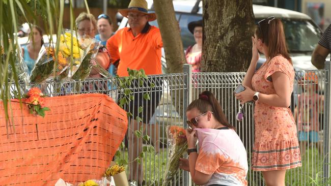 Memorial rally for Jennifer Board near the accident site on Ross River Road, close to Weir State School. Picture: Evan Morgan