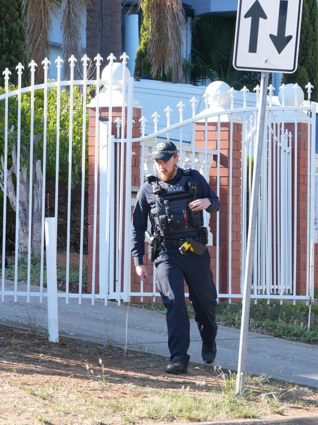 Police outside the Gulfview Heights house. Picture Dean Martin