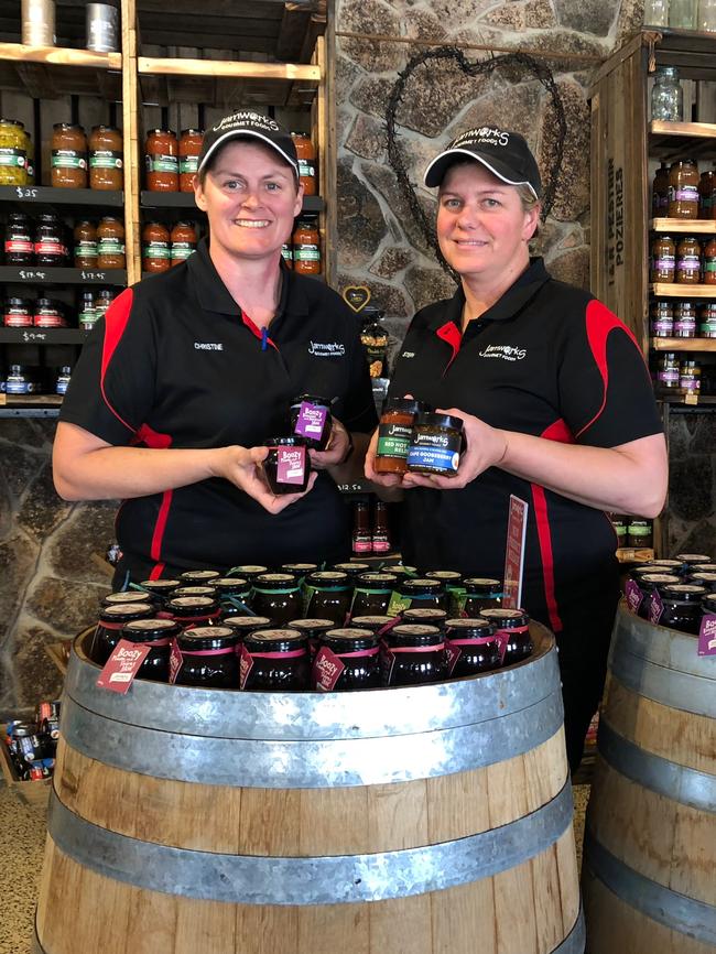 Christine Hood and Stephanie Ingall of Jamworks Gourmet Foods at Stanthorpe.