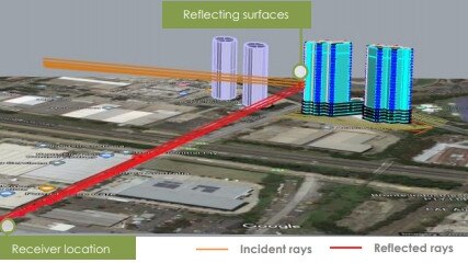 A study was undertaken into the impact of solar rays from the apartment blocks to drivers and pedestrians.