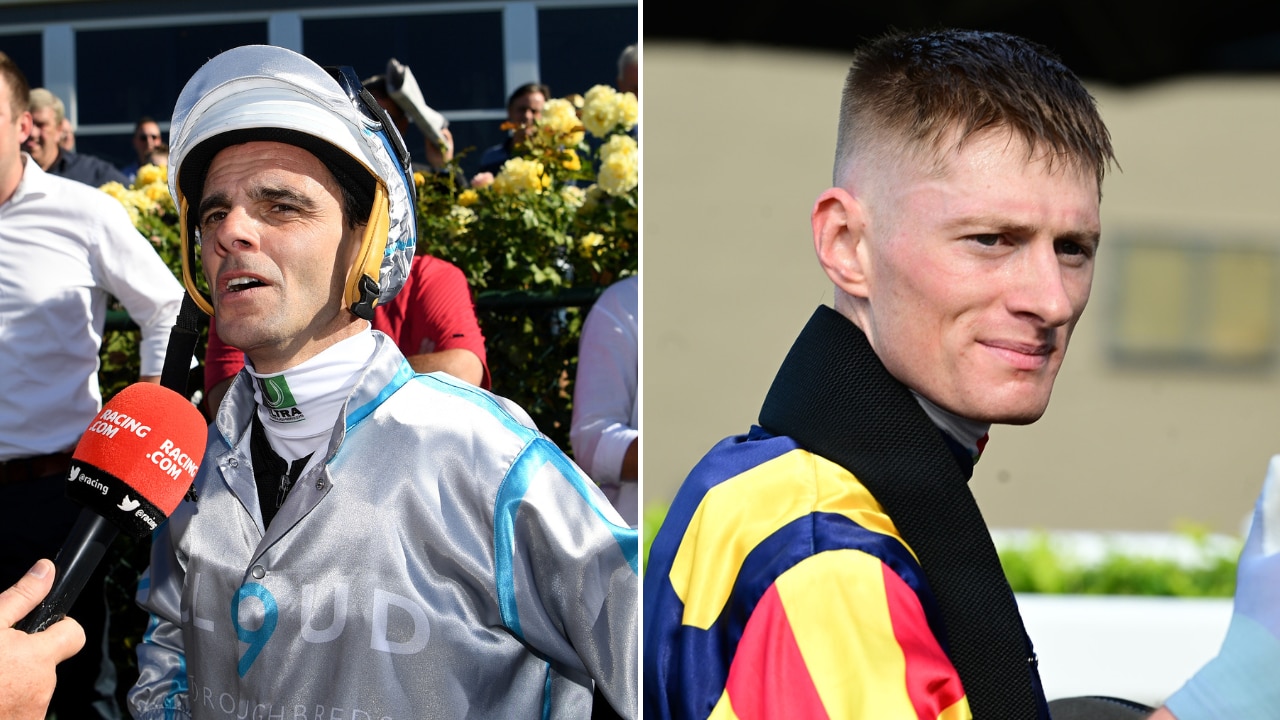 Jockeys Noel Callow and Kyle Wilson-Taylor