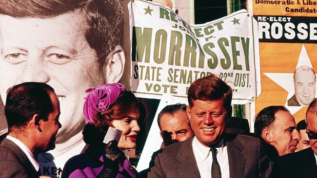 In this October 1960 file photo Sen. John F. Kennedy and his wife, Jacqueline Kennedy, campaign in New York. Picture: AP.