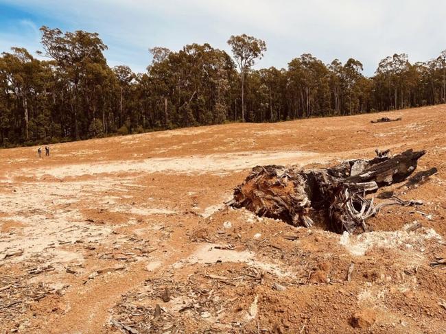 EMBARGO FOR TWAM 13 AUGUST 2022.  FEE MAY APPLY. View of Jarrah forests destroyed by Buaxite Mining near Perth, WA. Source: Supplied