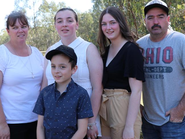 Leading Senior Constable Dennis Cox (right) with L-R wife Selina, son  Jacob, 11, and daughters Shauna, 20 and Hannah, 17.