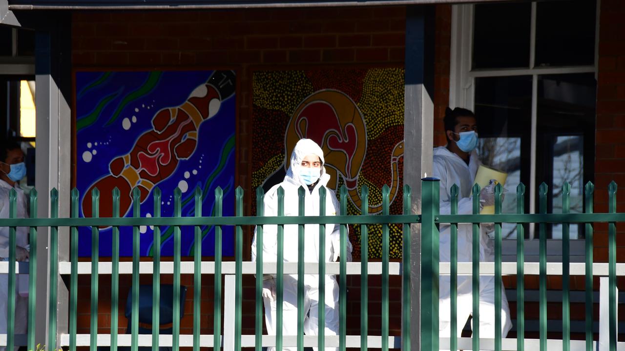 Deep cleaning was under way at a school in Dubbo. Picture: Belinda Soole/Getty Images