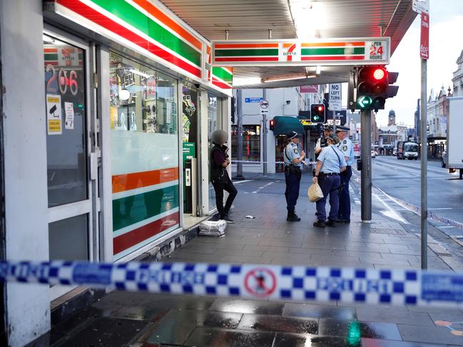 The young worker was left shaken by the brazen attack this morning according to police. Picture: Steve Tyson