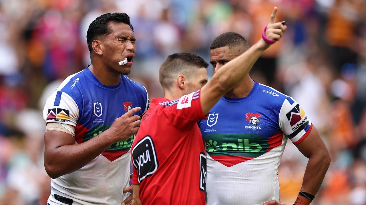 The Knights have been forced to make a number of changes with several stars missing, including Jacob Saifiti who has been suspended for five games. Picture: Cameron Spencer/Getty Images