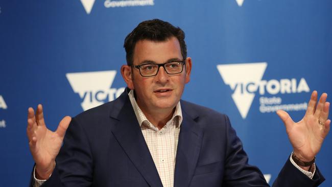 Daniel Andrews refused to criticise the very ill man who brought the nebuliser believed to be the source of the cluster in. Picture: NCA NewsWire/ David Crosling