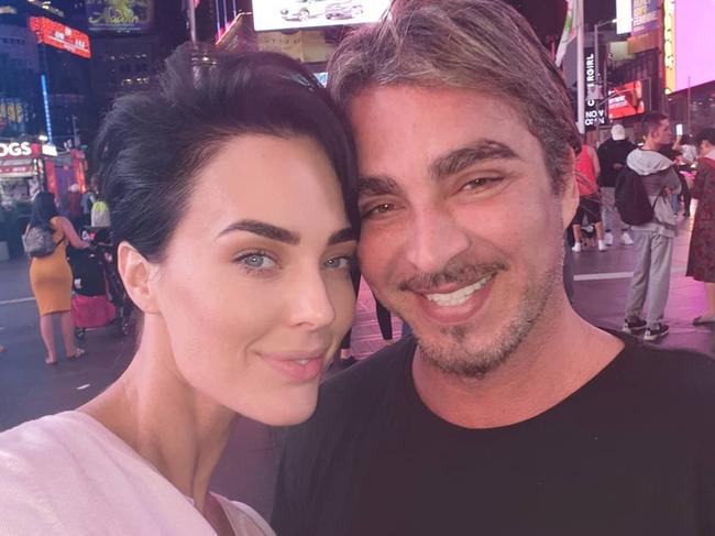 Sarah Budge with her on-again-off-again boyfriend John Ibrahim, who is hosting her 30th birthday party. Picture: Instagram