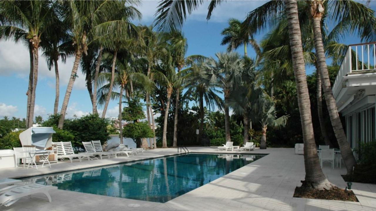 The pool at Jeffrey Epstein's Palm Beach mansion. Image submitted at the trial of Ghislaine Maxwell. Picture: Supplied.