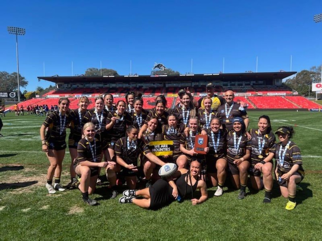 Mounties celebrate their NSWRL West Conference grand final victory. Picture: Contributed