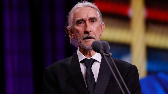 Malcolm Hales from Arnhem Crows Football is presented the Community Coach of the Year Award during the 2024 W Awards at Crown Palladium. Picture: Dylan Burns/AFL Photos via Getty Images