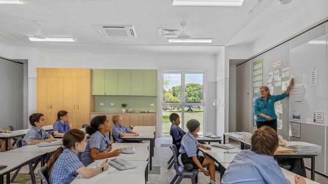 Classrooms were designed with flexibility in mind and are able to be easily transformed into a larger collaborative space. Pic supplied