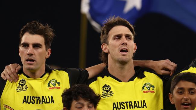 Cummins (L) recognised the sacrifice made by Marsh. Picture: Getty