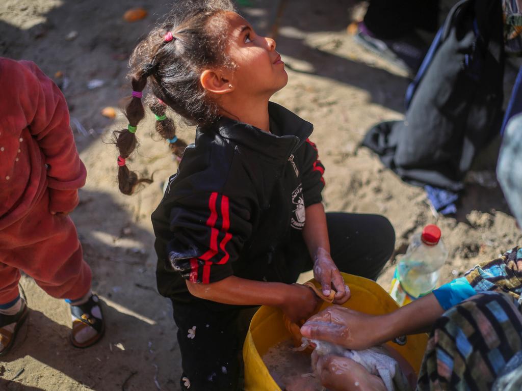 Displaced Palestinians live in tents in Rafah, Gaza. Picture: Getty Images