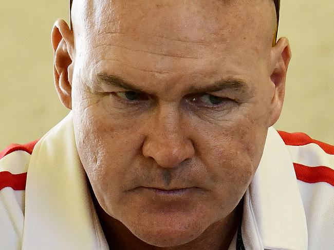 St George Illawarra coach Paul McGregor during a a tour of the ANZAC Memorial at Hyde Park in Sydney, Monday April 22, 2019. St George Illawarra will play their annual Anzac Day clash with the Sydney Roosters. (AAP Image/Bianca De Marchi) NO ARCHIVING