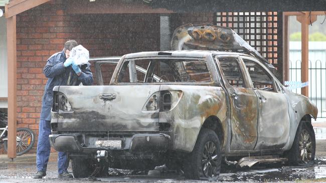 Bill Vlahos’ car was torched in what police suspect was an attempt to conceal evidence.