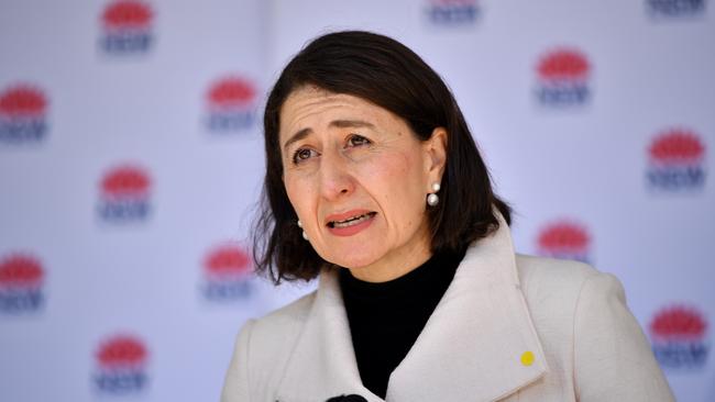 NSW Premier Gladys Berejiklian speaks during a press conference in Sydney. Picture: NCA NewsWire/Joel Carrett