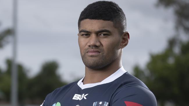 ALBURY, AUSTRALIA - JANUARY 23: Jordan Uelese of the Rebels is pictured during the 2020 NSW Super Rugby Season Launch at Greenfield Park on January 23, 2020 in Albury, Australia. (Photo by Brook Mitchell/Getty Images)