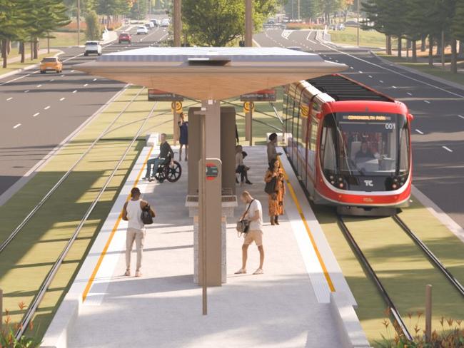 Renders of Light Rail stage 2a. Picture: Supplied