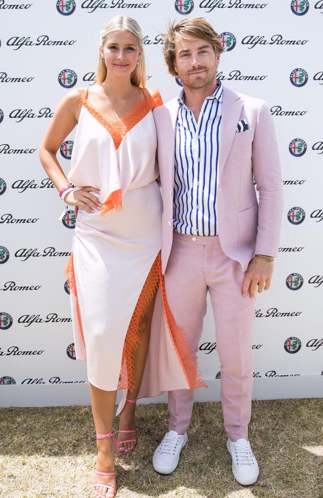 Hayden Quinn and his girlfriend Jax Raynor colour co-ordinate their outfits. Picture: Carly Ravenhall