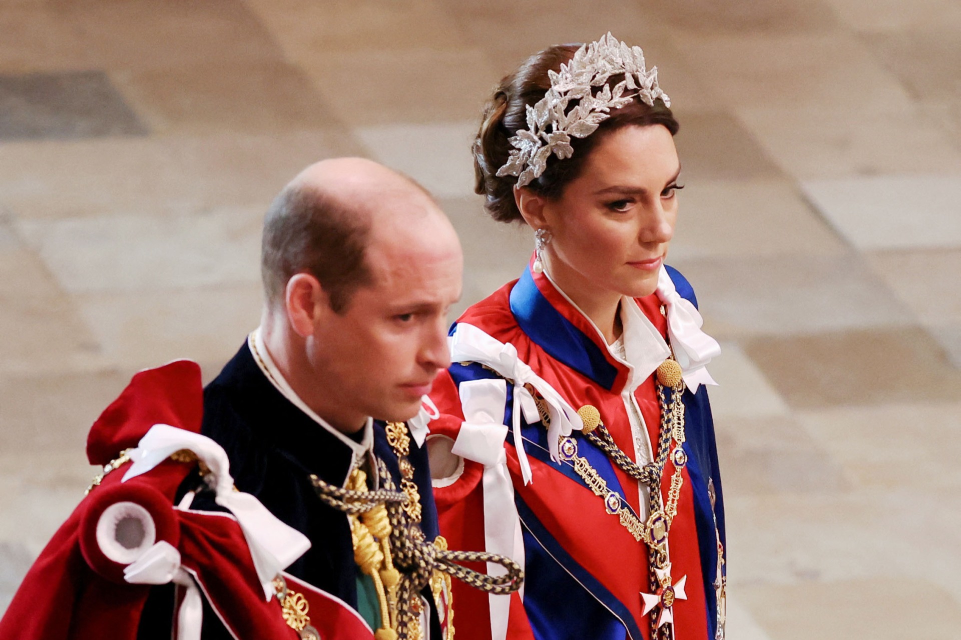 <p>While Kate did not wear a tiara for the coronation in the end, she did wear a headpiece. Her embroidered, silver circlet of leaves, also by Alexander McQueen, was a reference both to Charles’s love of nature, and the Green Man, a figure from British folklore included in the official coronation invitation and symbol of spring, growth and rebirth. The Green Man himself wore a crown of oak, ivy and flowers; observers could take Kate’s floral headpiece, therefore, as an ushering in: of a new reign, a new king, and a new era of the monarchy. </p>