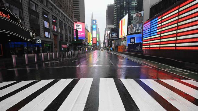 A nearly empty Times Square as Covid swept New York City. Photo: AFP