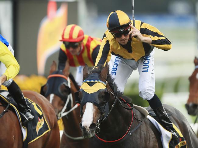 Tye Angland says he would prefer a dry track for Trapeze Artist but pointed out the sprinter ran well under 61kg first-up on a heavy track. Picture: Getty Images