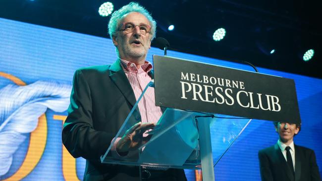 Former ABC radio broadcaster Jon Faine, who received the Melbourne Press Club's lifetime achievement award at the 28th Quill awards on Friday.